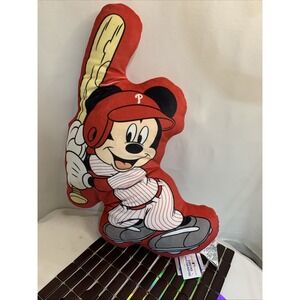 Disney 23 In Tall Mickey Phillies Travel Pillow Plush Tagged Genuine Merchandise